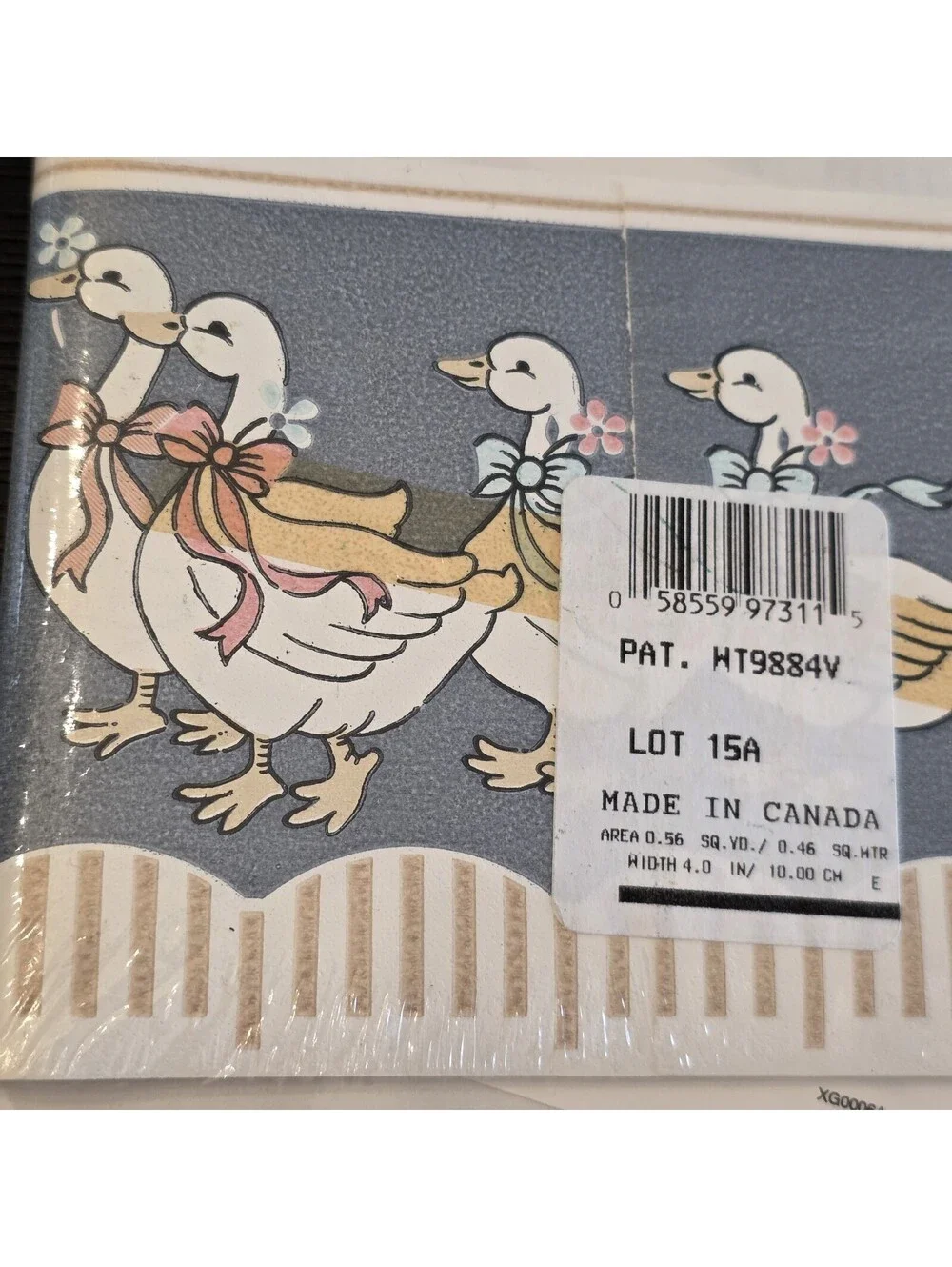 Cottagecore Grannycore Geese Wallpaper Border 5 Yards Prepasted Vintage NOS